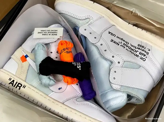 MaikeSneakers High Air 1 Jordan AQ0818-100 Off-White Retro White 0506